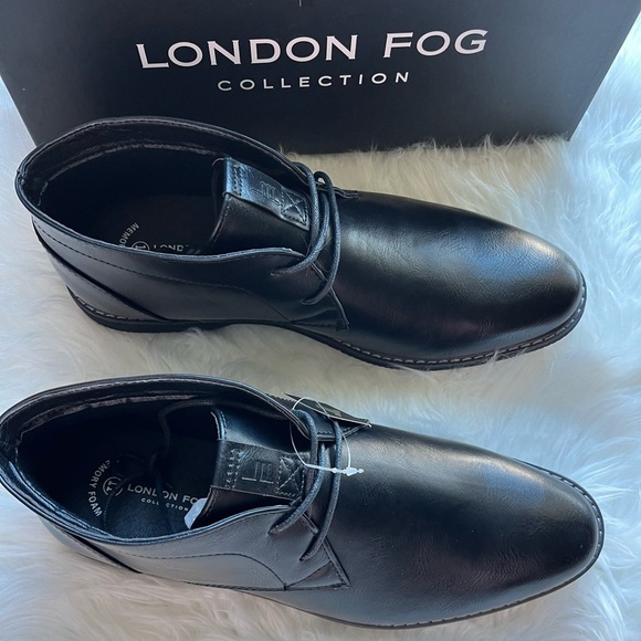?London Fog Men\'s Chukka Boots Black Lace-Up Memory Foam Size 11M main image 9